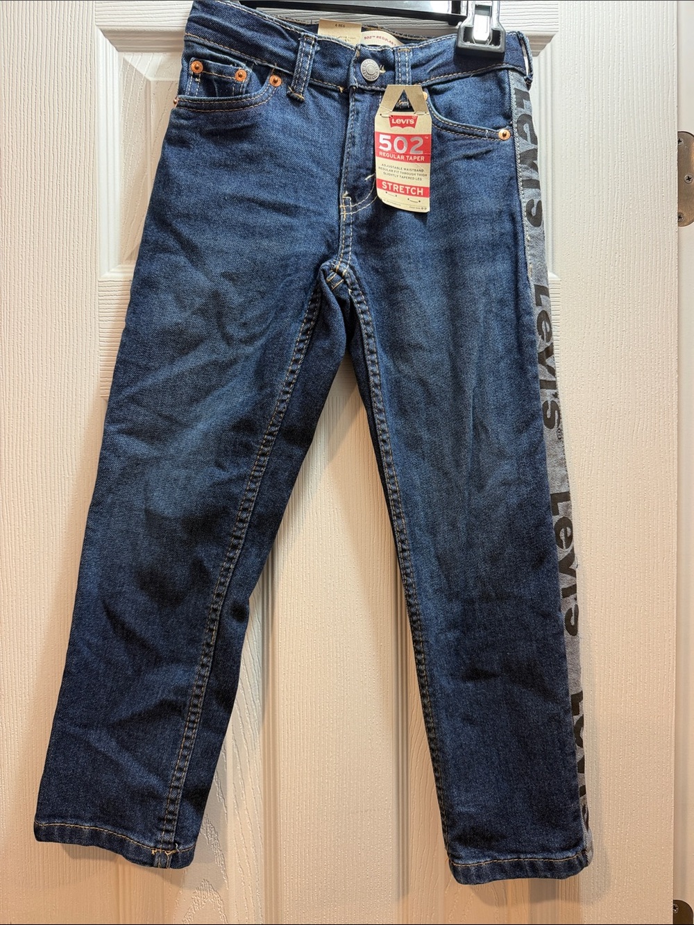 Levi's Slim Straight Dark Blue Denim Jeans with Branded Side Tape
